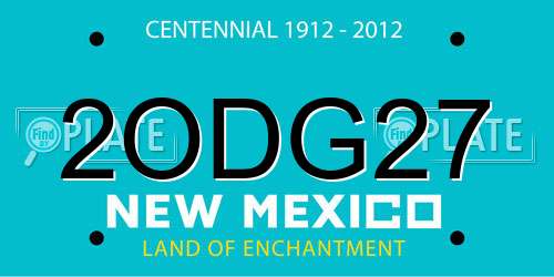 2ODG27 New Mexico License Plate
