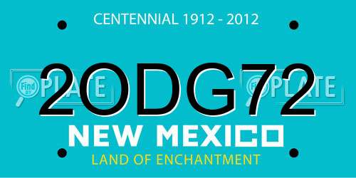 2ODG72 New Mexico License Plate