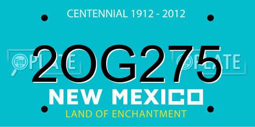 2OG275 New Mexico License Plate