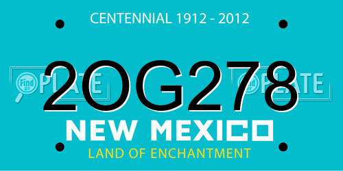 2OG278 New Mexico License Plate
