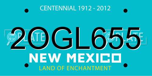 2OGL655 New Mexico License Plate
