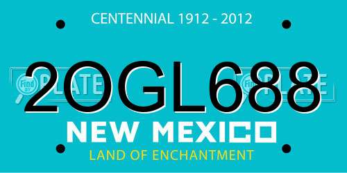 2OGL688 New Mexico License Plate
