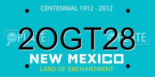2OGT28 New Mexico License Plate