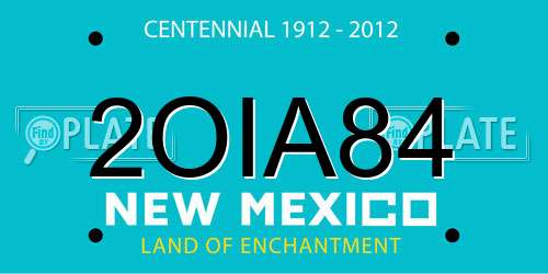 2OIA84 New Mexico License Plate