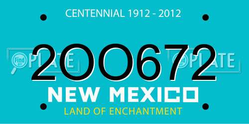 2OO672 New Mexico License Plate