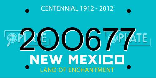 2OO677 New Mexico License Plate