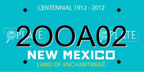 2OOA02 New Mexico License Plate