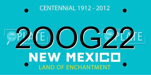 2OOG22 New Mexico License Plate