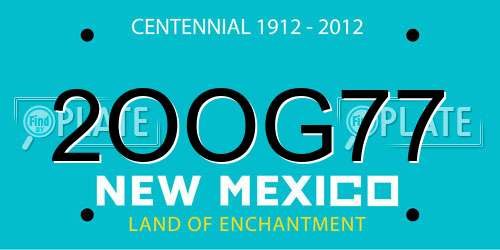 2OOG77 New Mexico License Plate