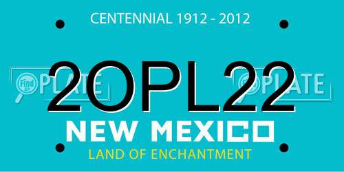 2OPL22 New Mexico License Plate
