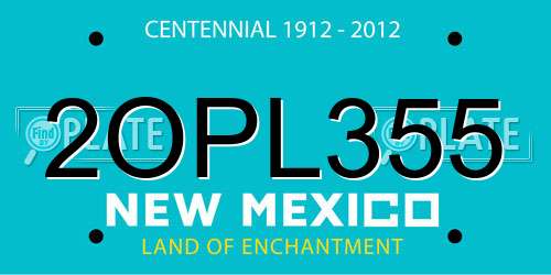 2OPL355 New Mexico License Plate
