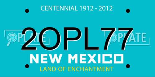 2OPL77 New Mexico License Plate