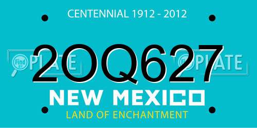 2OQ627 New Mexico License Plate