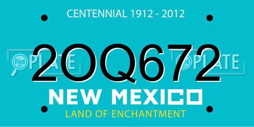 2OQ672 New Mexico License Plate
