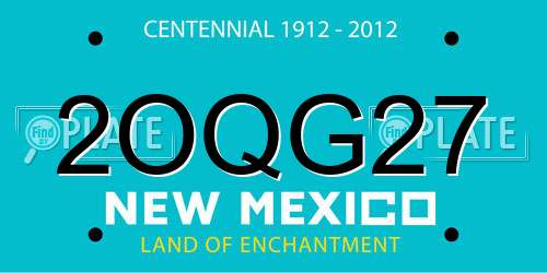 2OQG27 New Mexico License Plate