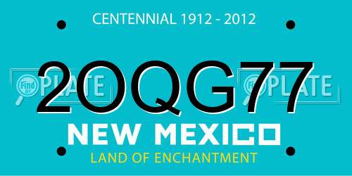 2OQG77 New Mexico License Plate