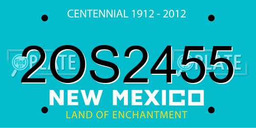 2OS2455 New Mexico License Plate