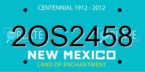 2OS2458 New Mexico License Plate