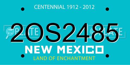 2OS2485 New Mexico License Plate