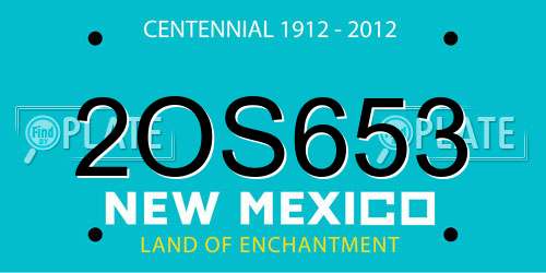 2OS653 New Mexico License Plate