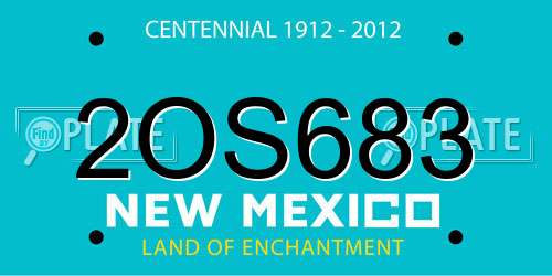 2OS683 New Mexico License Plate