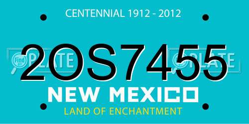 2OS7455 New Mexico License Plate