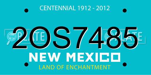 2OS7485 New Mexico License Plate