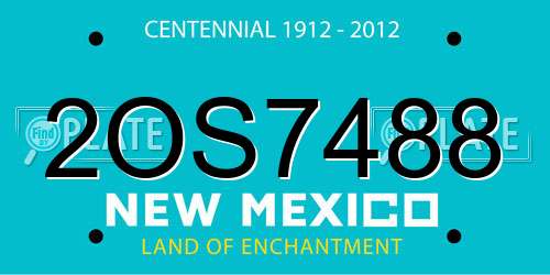 2OS7488 New Mexico License Plate