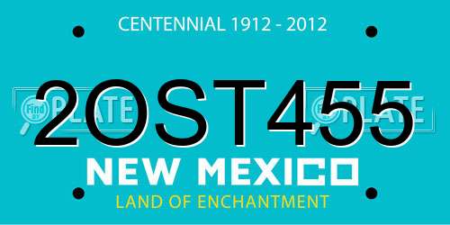 2OST455 New Mexico License Plate