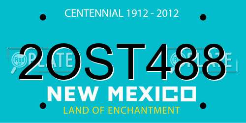 2OST488 New Mexico License Plate