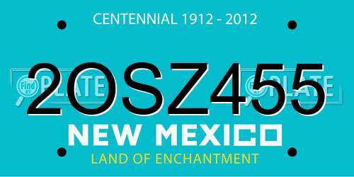 2OSZ455 New Mexico License Plate