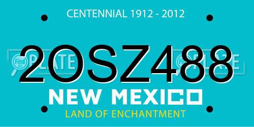 2OSZ488 New Mexico License Plate