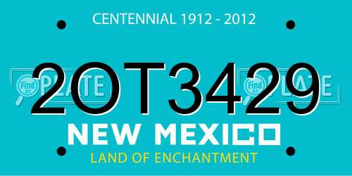 2OT3429 New Mexico License Plate