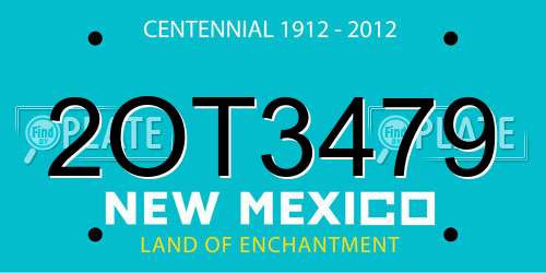 2OT3479 New Mexico License Plate