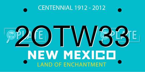 2OTW33 New Mexico License Plate