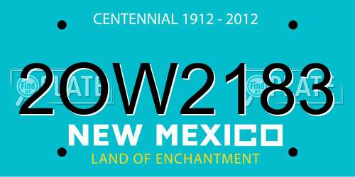 2OW2183 New Mexico License Plate