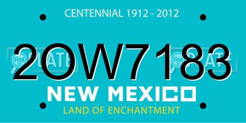 2OW7183 New Mexico License Plate