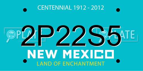 2P22S5 New Mexico License Plate
