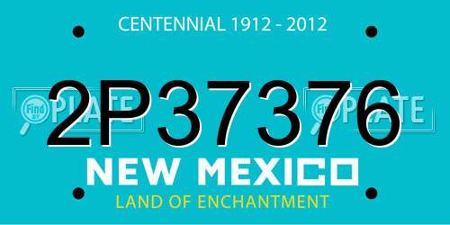 2P37376 New Mexico License Plate