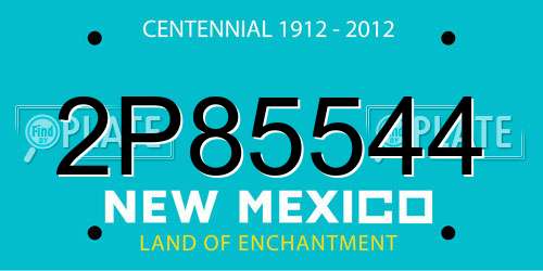 2P85544 New Mexico License Plate