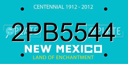 2PB5544 New Mexico License Plate