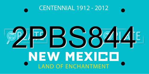 2PBS844 New Mexico License Plate