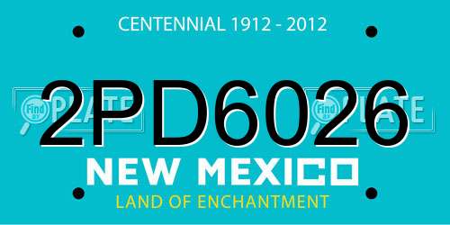 2PD6026 New Mexico License Plate