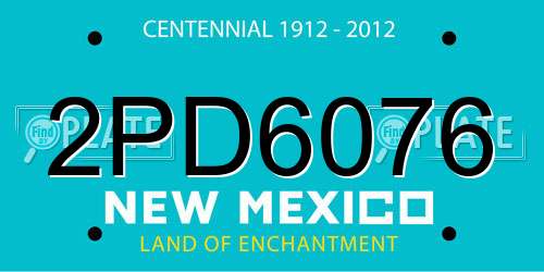 2PD6076 New Mexico License Plate