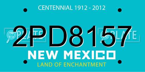 2PD8157 New Mexico License Plate