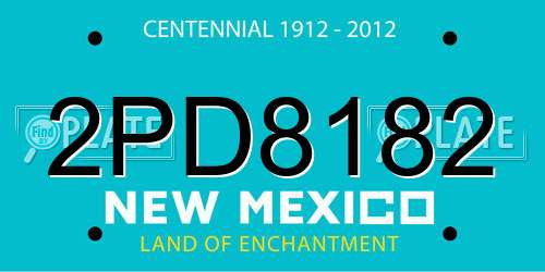 2PD8182 New Mexico License Plate