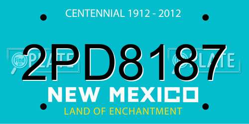 2PD8187 New Mexico License Plate
