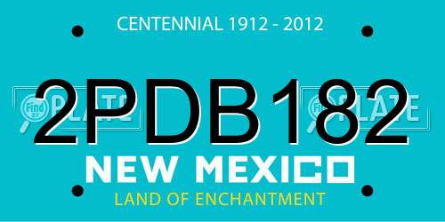 2PDB182 New Mexico License Plate
