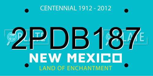 2PDB187 New Mexico License Plate