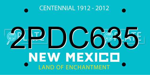 2PDC635 New Mexico License Plate